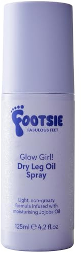 Footsie Glow Girl! Dry Leg Oil Spray - Hydrates Instantly & Softens Skin - Dry Leg Oil Spray - Tropical Scent - Boosts Natural Glow / Post-Shower Body Oil - Vegan Friendly - 150ml