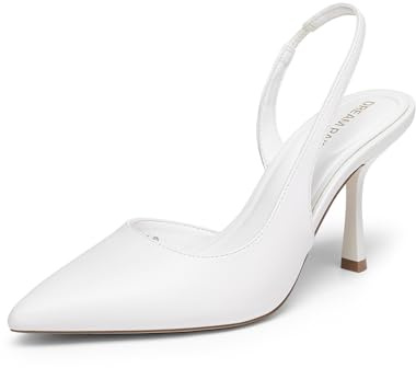 DREAM PAIRS Escarpins Femme Slingback Talon | Élégants Bout Pointu Style D'Orsay, Chaussures Habillées Mode Chic pour Bureau Soirée Confortables