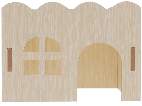 PRETYZOOM Maison pour Cobayes en Bois Résistante et Sécurisée Jouet Vague Intégré pour Petits Animaux pour Dormir et Jouer Toute L'année