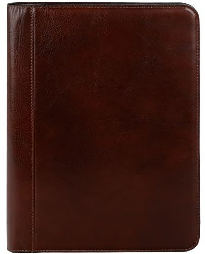 Time Resistance Leder Schreibmappe A4 - Konferenzmappe für Herren - Organizer Mappe - Stylische Aktenmappe