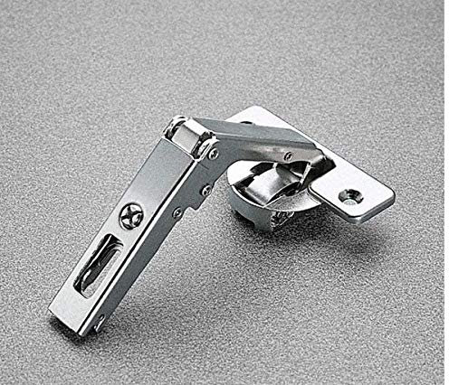 Charnière invisible - pour meuble d'angle - 70° - ea 48 - série 300 - Profondeur boîtier : 11 mm - Matériau : Acier/Zamac - Amortisseur : Sans - Diametre boîtier : 35 mm - Fixation : A visser - Ouve