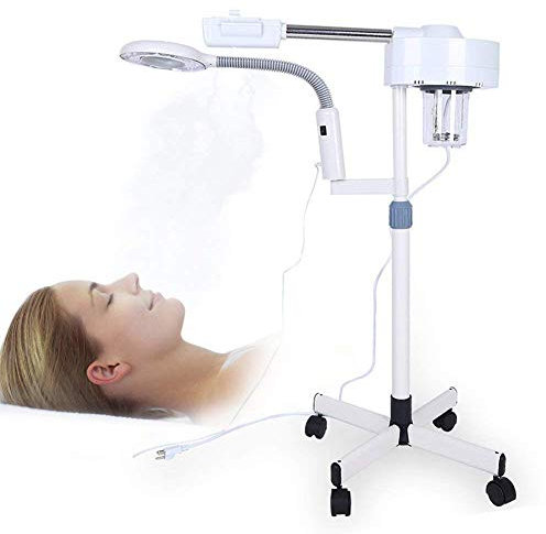 Professional 2 in 1 Facial Beauty Steamer with 3X Magnifying Lamp, Stand Movable Facial Steamer with Beauty Lamp, Multifunctional Spa Beauty Salon Skin Care Steamer Equipment for Home or Salon