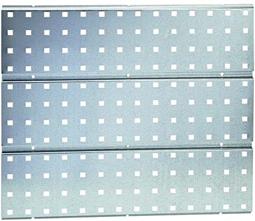 Raaco Panneau Perforé Mural – Paroi en Acier Galvanisé, 52 x 44 cm, 75 kg de Capacité de Charge, Système d'Organisation d'Atelier et de Garage, Conçu pour le Système SuperClip