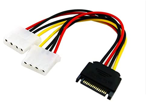 Adattatore per HDD Hard Drive 20 cm cavo di prolunga di alimentazione SATA 15 pin maschio a Molex IDE dual big 4 pin femmina