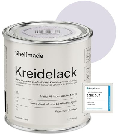 shelfmade Möbel lila - Leichtlila - Holzlack, Holzfarbe DIY für Holz, shabby chic - Chalk Paint für Möbel matter Look
