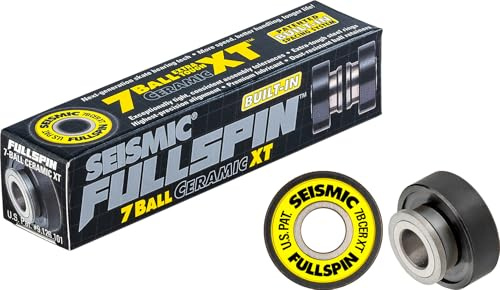 Seismic Full Spin Longboard Skateboard Bearings 7-Ball Ceramic XT Built-in
