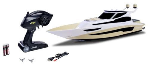 Carson 500108059 RC Yacht Hurikan 2.4G 100% RTR - Bateau télécommandé, Bateau RC, Jouet télécommandé pour Enfants et Adultes, radiocommande Incluse, Beige