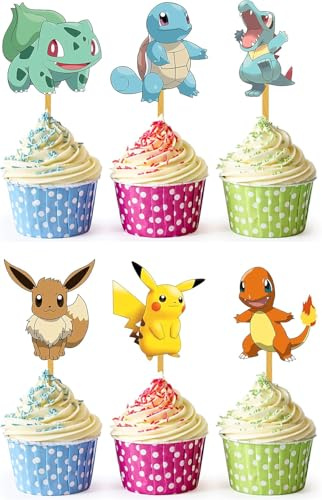 Tortendekoration Cake Topper Set,24 Stück Tortendeko,Kuchen Deko,Muffin Deko,Cupcake Topper Deko,Geburtstag Party Geburtstag Deko