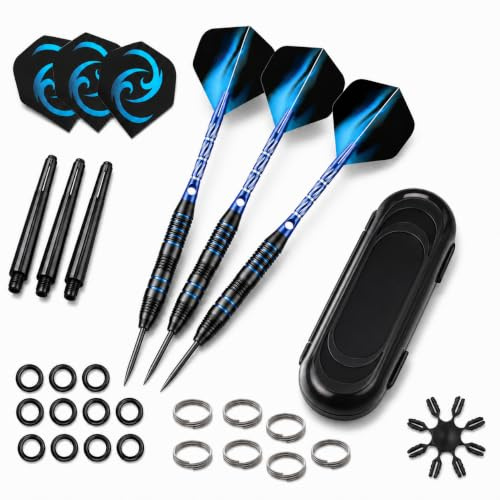 WayArrival Steel Tip Darts Set 24g, 3 Pack with Case and Flights