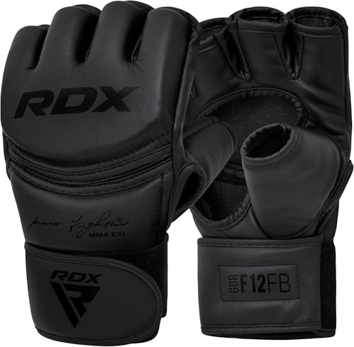 RDX Profi MMA Handschuhe Grappling Sparring Training, Maya Hide Leder, Kickboxen Kampfsport Gepolstert Gloves, Muay Thai Boxsack Sandsack Pratzen Boxen Punchinghandschuhe, Herren Damen Martial Arts