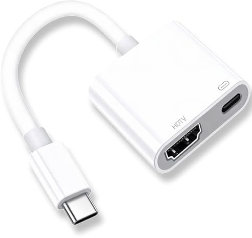 JiangZShangM Adaptateur USB C vers HDMI 4K 30Hz, Adaptateur HDMI USB C, Câble 2in1 USBC vers HDMI, USB C Adapter pour 16 15, S24, Projecteur et Moniteur, 2in1 USBC Adapter pour Affichage Étendu