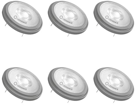 LEDVANCE 6x LED AR111 Spot, Warmweiß 2700K, 11,7W, Dimmbar, G53 Sockel, 75W Halogen Ersatz, 24° Abstrahlwinkel, 12V 6er SPARPACK
