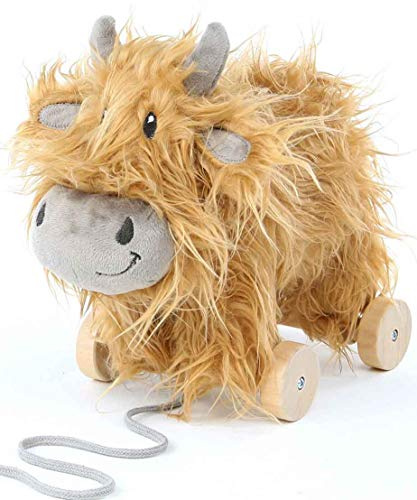 Little Bird Told Me Hubert Highland Cow Pull Along Toy