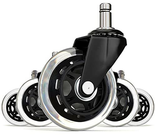 Queiting 5 Pcs Office Chair Wheels Casters Rollerblade Style Chair Wheels Replacement Heavy Duty Office Chair Ball Casters for Hardwood Floors Laminate Carpet and Tile (Black)