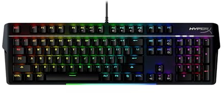 HyperX Alloy MKW100 – Teclado mecánico para juegos, iluminación RGB dinámica, memoria integrada para guardar perfiles de iluminación, teclas mecánicas a prueba de polvo, carcasa de aluminio pulido