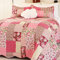 Cmfshape Sommer-Bettwäsche-Set, Blumenmuster, King-Size-Bettwäsche-Set, romantische rote Rosen, wendbare Tagesdecke, leichte Bettdecke mit Kissenbezügen (rot und rosa, Kingsize)
