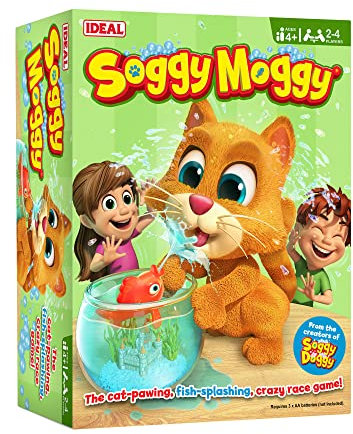 IDEAL | Soggy Moggy Age 6+: The cat pawing, fish-splashing, crazy race game | Kids Games | For 2-4 Players | Ages 4+
