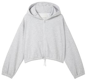 TOM TAILOR Mädchen Kinder Cropped Basic Sweatjacke, 15398 - Light Stone Grey Melange, 164