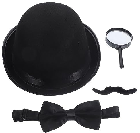 ifundom Detektiv-Cosplay-kostüm-zubehör-Set Viktorianischer Detektivhut Bart Vergrößerungslinse für Rollenspiele