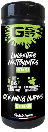 GS27 - Lingettes Ultra Nettoyantes - Moto & Vélo - Dégraisse et Fait Briller - 100% Viscose - Format XXL 19x25cm