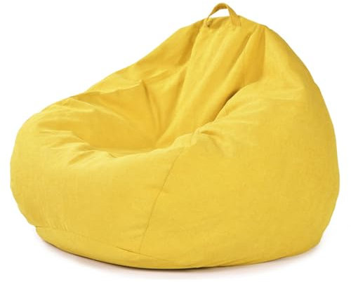 HCDZF Sitzsack Sessel, Sitzsack Erwachsene mit Füllung für das Wohnzimmer, Riesensitzsack,Gelb,90 * 110cm