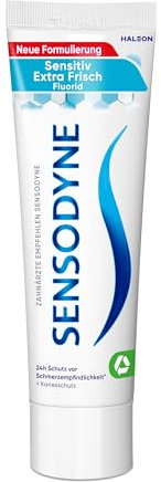 Sensodyne Sensitiv Extra Frisch Zahnpasta, 75ml, tägliche Zahncreme zum Schutz vor Karies, bei schmerzempfindlichen Zähnen