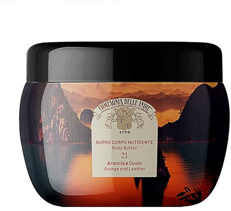 Compagnia delle Indie - Burro Corpo - Burro Corpo Profumato - Burro Corpo Solido - Burro Corpo Pelli Delicate - Formato 250 ml (250, Arancia e Cuoio)