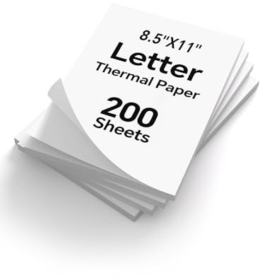 200 Sheets Thermal Printer Paper 8.5x11 US Letter MT610 Thermal Paper, Compatible with PRT/iDPRT/HPRT Portable Printer and Other Brands Thermal Document Printers