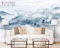 Fototapete 3D Effekt Tapete Marmorierte Blaue Landschaft Vliestapeten Tapete Schlafzimmer Wohnzimmer Fototapete 3D Tapete 350Cm(B) X256Cm(H)