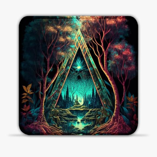 LJSPTU Mouse Mat Psychedelic Portable (11.8-inch Heat-Resistant Stitched Edges Non-Slip Ergonomic Design 360° Smooth Tracking for Esports, Compact for Travel Gaming Setup