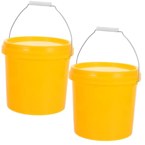 BESTYASH 2stücke Plastikeimer Mit Deckel Tragbarer Wassereimer Multifunktionseimer Kleiner Eimer Aus Kunststoff Eimer Mit Deckel Für Wasser Und Flüssigkeiten