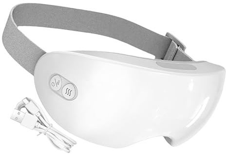 Massage Eye maxk - 17,2 x 7,6 cm beheizter Augenmaxk, leise Entspannungshilfe, heißer Kompressendampf | Verstellbares Smart-Gerät mit Massage, Reise-Schlafhilfe für Büro, Flugzeug, Zuhause