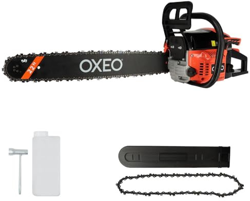 Tronçonneuse thermique - Cylindrée 62cm3 - Grand guide 22 pouces 55cm - 2 chaînes