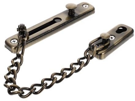 Tofficu Verrou de Porte à Chaîne sans Perçage en Acier Inoxydable, Loquet de Sécurité pour Porte Intérieure, Chaîne Antivol Renforcée, Installation Facile, Protection Maison Fiable