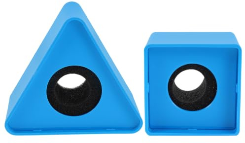 HOMSFOU 2pcs Microphone Flag Station Microphone Logo Cube, Abs Sponge Square and Triangular Mic Flag, Navy, Easy Installation, Sturdy Base, for Interviews, Live Broadcasts, News Reporters