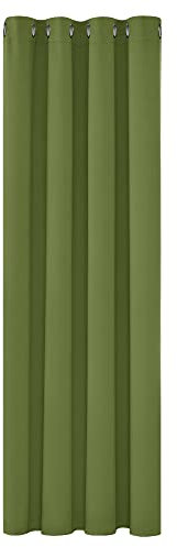 Deconovo Blickdichte Gardinen mit Ösen Verdunkelungsvorhänge Wohnzimmer, 214x132 cm(HöhexBreite), Apfelgrün, 1 Stück