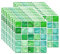 FBBULES 20PCS Fliesenaufkleber PVC, Fliesen Klebefolie Selbstklebend Hitzebeständig Wasserdicht Fliesensticker für Küche Fliesendekor Wandaufkleber Mosaikstil Grün (10 x 10 cm / 4 x 4 Zoll)