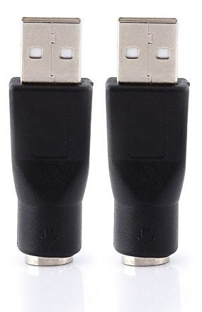 Adaptador de Teclado USB a PS/2 de 2 Piezas, USB 2.0 Adaptador de reemplazo de Adaptador de Teclado convertidor de Adaptador Macho a PS/2 Hembra para Mouse de Teclado de computadora PC