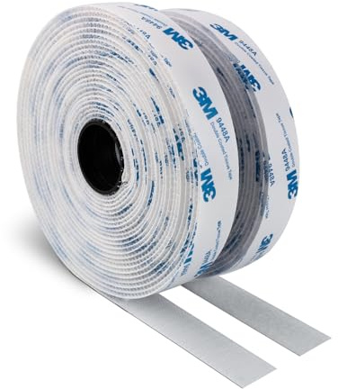 3M krok och ögla självhäftande tejp 25 mm x 6 m 9448A klibbig baksida sammankopplad nylonvävsfästning slitstark vidhäftningsremsa tejp vit