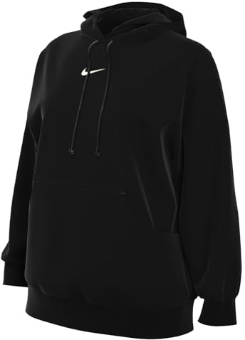 Nike Femme Nsw Phnx Flc Os Po Hoodie Sweatshirt, Black/Sail, S EU