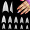 Nageltips Kurz French Stiletto für Gelnägel 500 Stücke Set, LEA-SHALL 10 Größen Weiß Nagel Tipps Acryl Fake Nail Tip für Gel Polygel Künstlich Nagelspitzen Falsche Nagel Französisch Natur