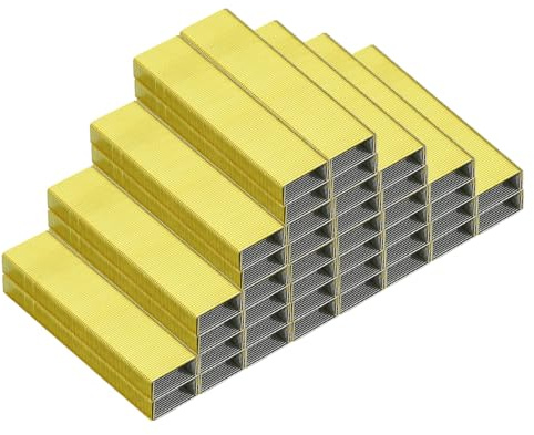 PATIKIL 26/6 Agrafes Standard, 10 Paquets 10000pcs 1/4 Longueur de Jambe Agrafes à Pointe Plate sans Blocage pour Agrafeuse de Bureau Fournitures de Bureau à Domicile, Jaune