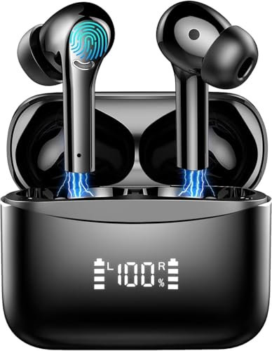 AI Translator Earbuds, Bluetooth Kopfhörer Sofortübersetzung in 143 Sprachen/42 Std Spielzeit, Sprachübersetzer Kopfhörer Kabellos Bluetooth 5.3 Bass Sound/Wasserdichte, KI Ohrhörer für Reisen Lernen