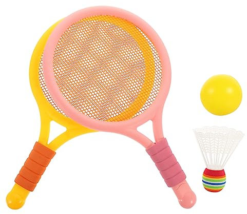 GAROZATION 1 Set Kinder Badmintonschläger, Doppel Tennisschläger, Eltern Kind Interaktives Indoor Outdoor Sportspielzeug, Schlägerspielzeug Für Kinder, Tennistasche Für Kinder, Mesh