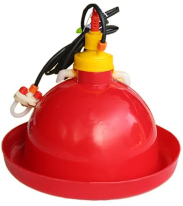 YARNOW Abreuvoir Automatique pour Poulets et Oiseaux en PVC Rouge, Distributeur d'eau Facile à Utiliser, pour Élevages Avicoles Commerciaux et Domestiques