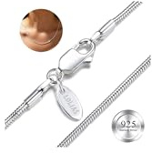 LOLIAS 925 Sterling Silver Chains for Women 1.5MM Snake Necklace Chain Dainty Long Silver Chain Necklace for Women Men Shine Jewelry Gifts 50CM