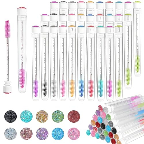 30 Pcs Empty Mascara Tube and Wand, Eyelash Brushes | Eyelash, Mascara Wands, Eyebrow Brushes, for Women Makeup Tool