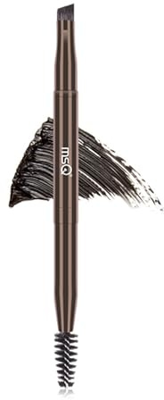 MSQ Duo Eyebrow Brush & Spoolie Brush, 2 in 1 Angled Eye Brow Brush Tool | 2 in 1 Eyelash Comb Angled Eye Brow Brush and Spoolie Brush Dual Ended Eyebrow Brush
