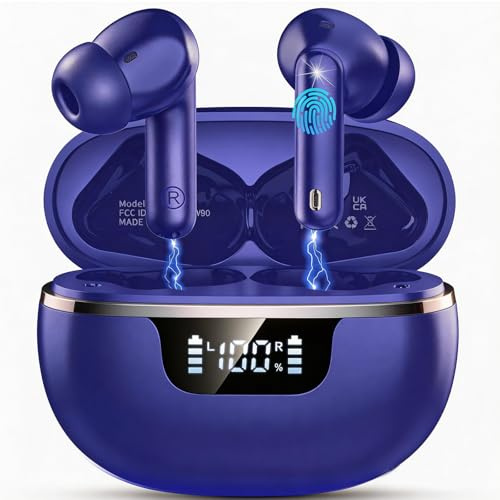 Donerton 2026 Nuovo Auricolari Bluetooth Stereo HiFi, Cuffie Bluetooth 5.4, 48 Ore Cuffiette In Ear con 4 ENC Cancellazione Rumore Mics, Cuffiette Touch Control/LED Display, Cuffie Senza Fili
