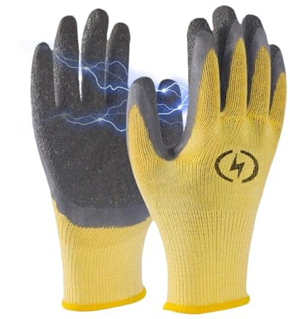 TENGWA Guantes Aislantes Desgarro Guantes Trabajo 400v Antideslizante y Antipinchazos Guantes Latex Adecuado para Trabajadores de la Construcción Jardineros Mecánicos